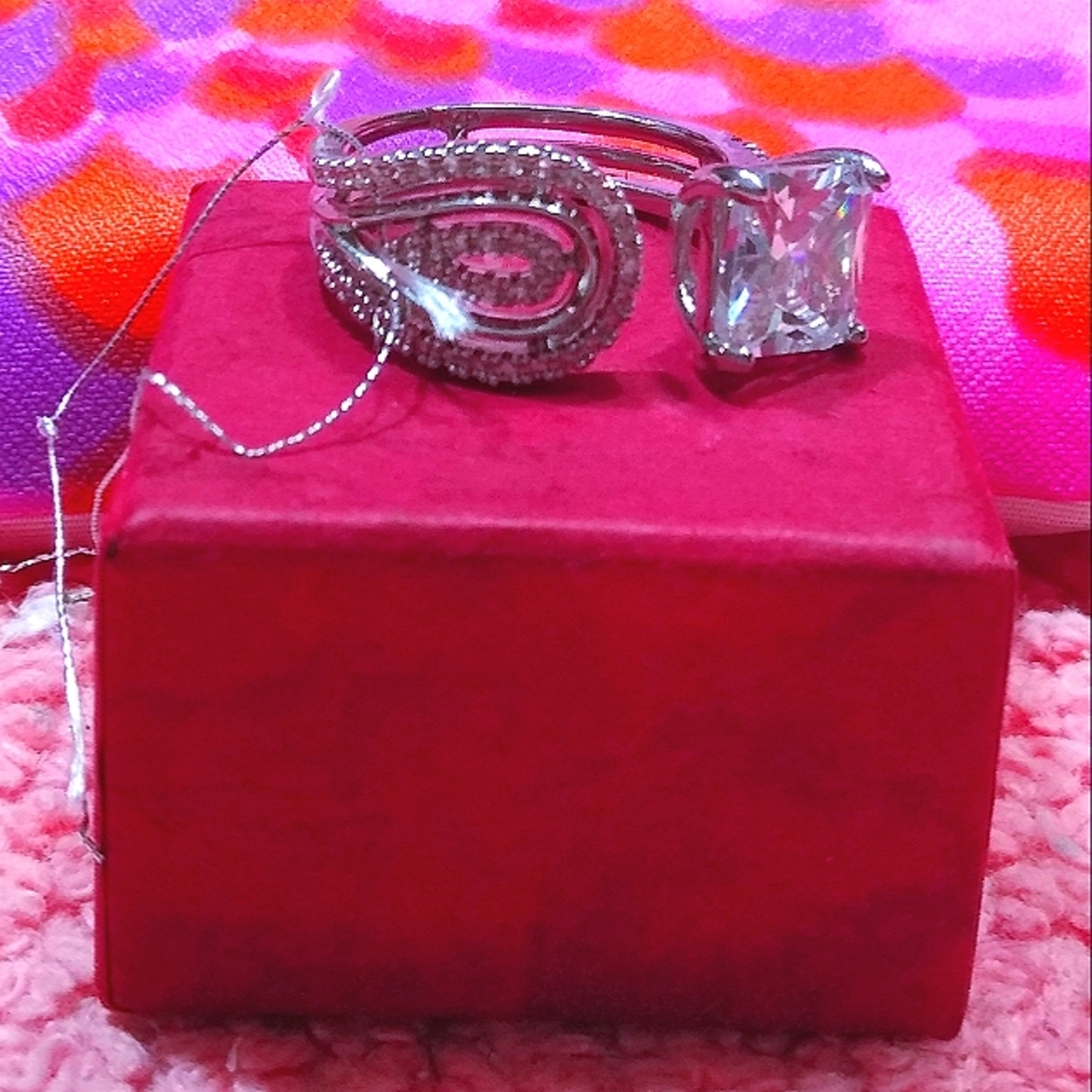 White Sapphire Cushioned Gemstone Ring